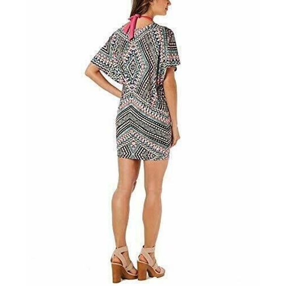 Bar III Neon Tribal Tunic Swimsuit Cover-Up Medium $70 NEW - Picture 2 of 2